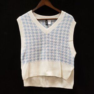Divided Oversized‎ Preppy Herringbone Sweater Vest Size XS Academia School
